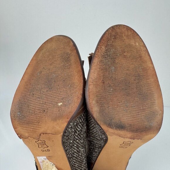 Talbots Margot Block Heel Pumps 9.5 Brown Tweed Leather Womens Shoes Academia - Picture 10 of 16